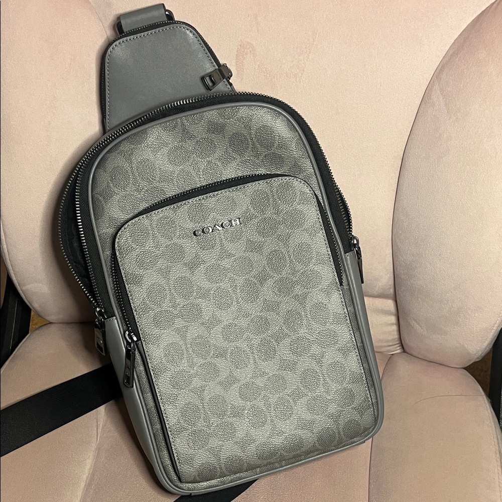 Coach Gray Signature Belt Bag